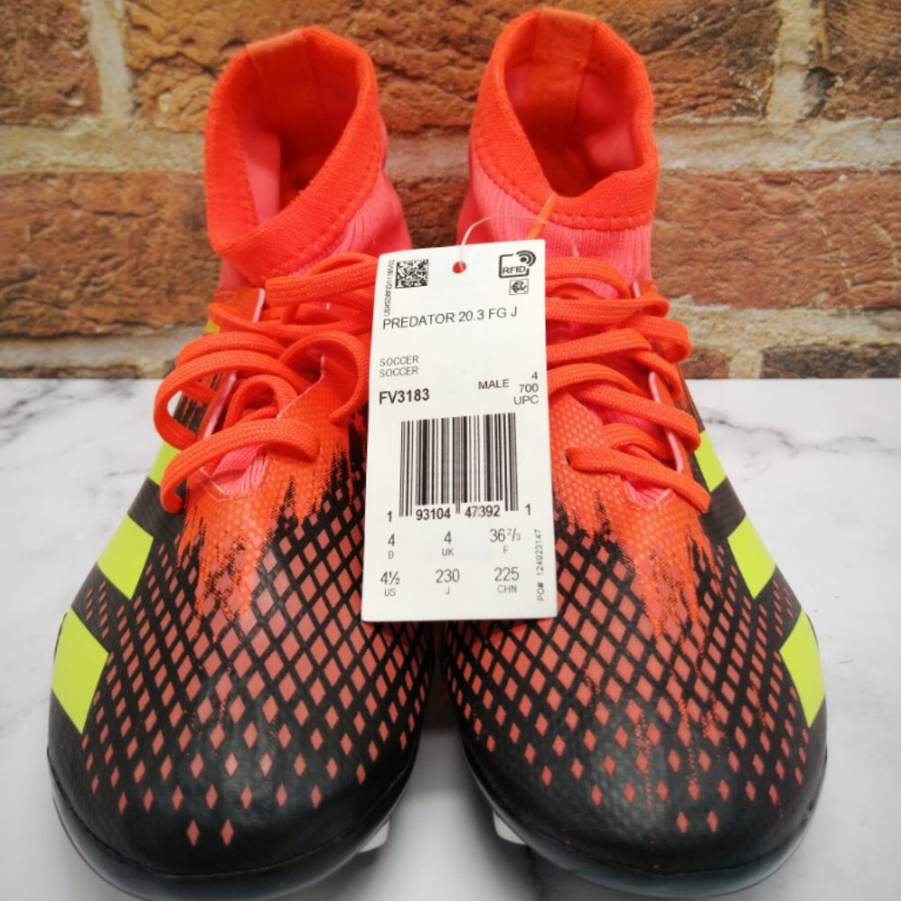 Adidas Predator 20.3 FG GS Boys Cleats Size 4.5 -Carbon BlackSignal